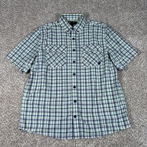 Alaskan Hardgear Shirt Mens XL Tall Short Sleeve Plaid Button Front Vent Mesh